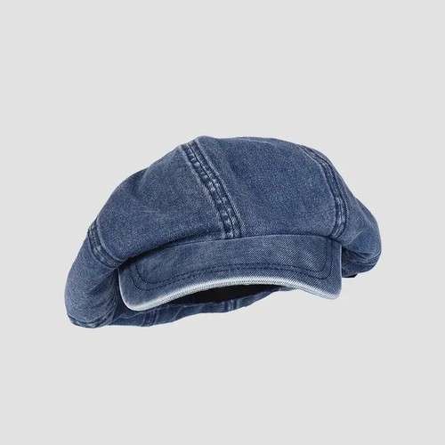 Cotton denim beret - cotton,
