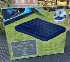 Double Flocked Air Bed Tesco Blue - New In Box