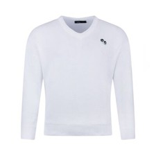 Bowls White V Neck Jumper