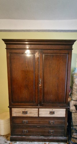 Antique mahogany linen press