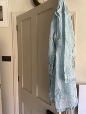 BNWOT Beautiful Juliet Dunn London Size 3 Fine Cotton tunic . Pale Blue