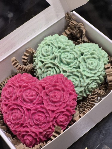 Handmade rose shaped soap - handmade, rose-shaped
