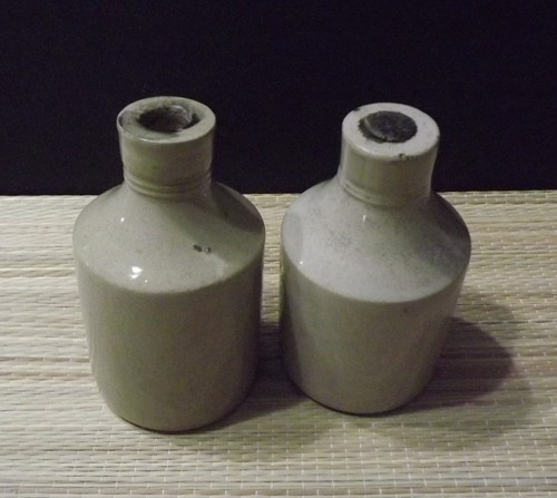 Old ink stoneware bottles - ink,