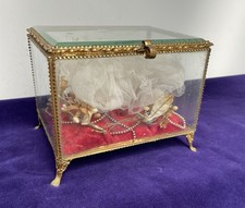 Rare French Antique Bridal Casket, Jewelry Reliquary Box With Original Tiara