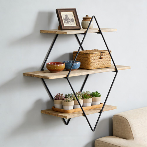Rustic wood geometric wall - rustic,