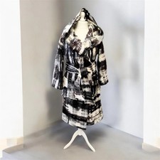 Nadin Smo Handmade Coat – 100% Merino Wool – Black White – Size M/L – RRP £210