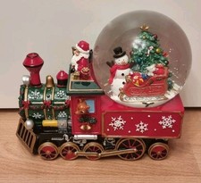 Musical Christmas Water Ball Snow Globe  Large Train And Christmas Tree