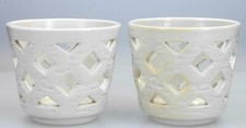 Gunnar Nylund SWEDISH ART POTTERY PLANTERS Rorstrand Mid Century x 2 White