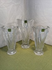 Marquis By Waterford Crystal Collection Of 3 Vases. 2x 8inches 1x 10 Inches
