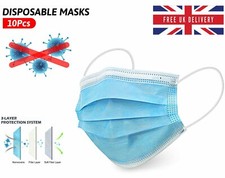 Face Mask x 10  Protective Covering Mouth Masks UK
