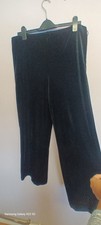 M&S UK16/L31 high rise pull on black velvet trousers, great used condition