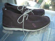 Clarks Ladies Aubergine Leather Desert Style Shoes UK5/38 New with Tags