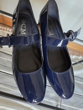 Vintage Navy Blue Patent Faux