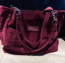 Burgundy Suede Effect Tote