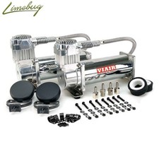Viair Chrome Dual 444C Air Compressor Kit (200PSI) 12v Twin