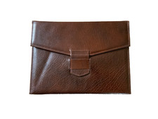 Vintage 1980s Dark Brown Leather Writing Case Made In England