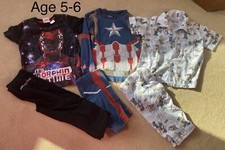 3 X Boys Pyjamas (Age 5 -6) Power Rangers, Marvel Captain America & Ben 10