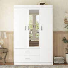 3 Doors Wood Wardrobe Armoire