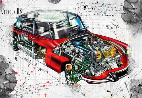 Line tech drawing - tech, citroen