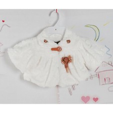 Girls Ivory Faux Fur Coat