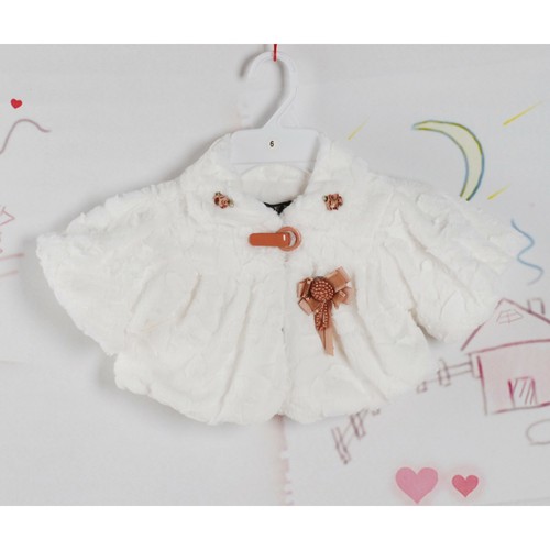 Girls ivory faux fur coat - girls,