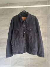 Levis Premium Mens Corduroy Trucker Jacket Micro Cord - Large - Navy