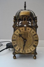 SMITHS CLOCKS LTD VINTAGE BRASS LANTERN ELECTRIC POWERED CLOCK