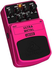 Behringer UM300 Ultra Metal Distortion Effects Guitar Pedal, Pink