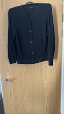 AUTOGRAPH at M&S black cardigan w / poppers to fasten - heavy weight size 14 NEW