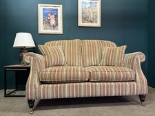 Parker Knoll Westbury 2 Seater Sofa In Baslow Stripe Gold Fabric
