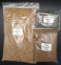  Tropical fish, Bettas, shrimp, isopod/ invertebrates food bundle.