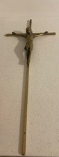 Vintage brass crucifix - crucifix, long