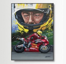 Joey Dunlop MotoGP TT A3 art print from painting by Greg Tillett poster