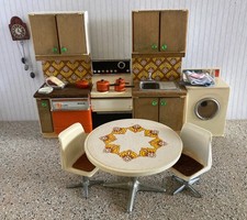 Dolls House 1:16  Vintage Lundby Kitchen Furniture Set & Accessories