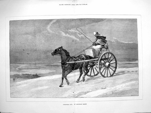 Original old antique print - old,