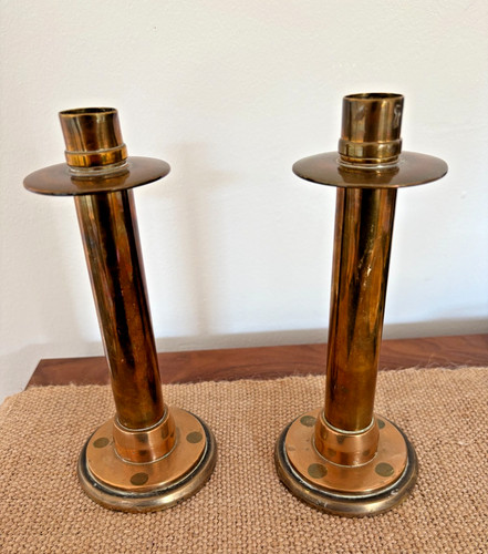 Vintage industrial pair copper - industrial,