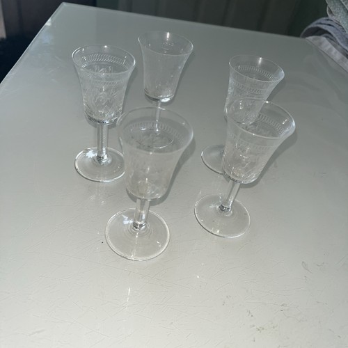 Set five vintage etched - of,