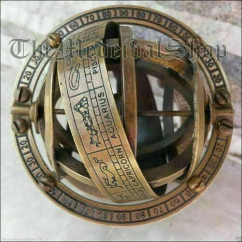 Handade brass armillary sphere - brass,