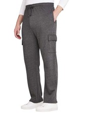 Mens Fleece Jog Pant With Cargo Pockets Soft And Comfortable Lounge Pants by
