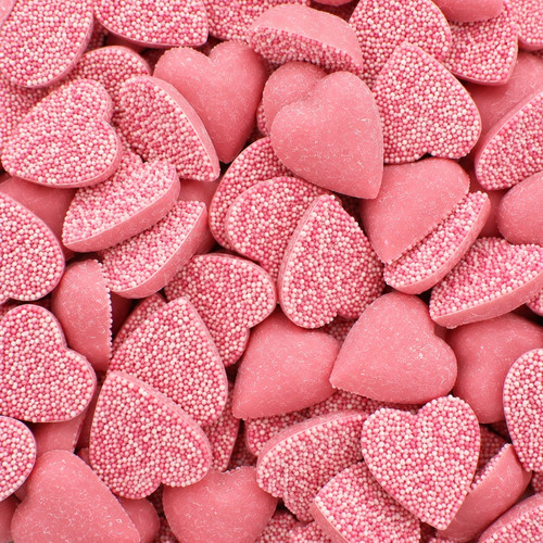 Pink chocolate hearts - chocolate,