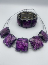 M&S Jewellery Set Bundle Necklace Bracelet Glass Marks And Spencers Jewellery