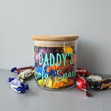 Personalised Glass Jar / Sweet Jar / Sofa Snacks / Cookie Jar / Gaming Snacks