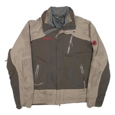 MAMMUT Mens Beige & Brown Technical Outdoor Jacket L Polyester Blend Zip