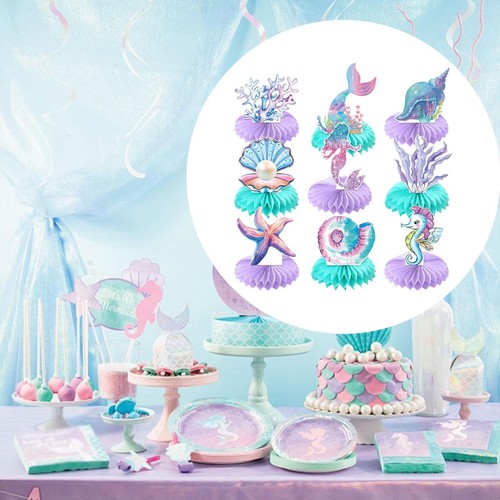 Mermaid honeycomb centerpieces - mermaid,