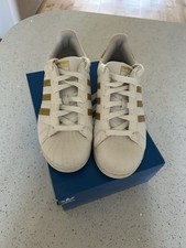 Adidas White / Gold Superstar Trainers Size Uk 5.5