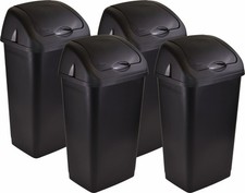 4x 60L Plastic Swing Top Bin