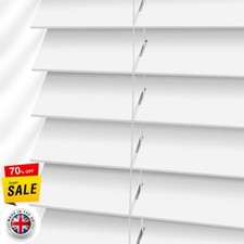 Brilliant white 50mm faux wood - 50mm,