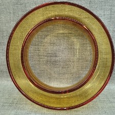 Vintage Bagley Glass Flower Bud Posy Ring Bowl Amber Coloured Glass 15cm Diam