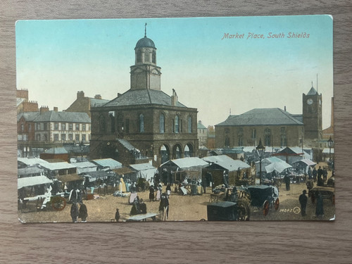 Vintage postcard market place - postcard,