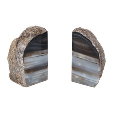 SHE'S LOST CONTROL Natural Agate Crystal Bookends Smooth Multicolour RRP 170.1
